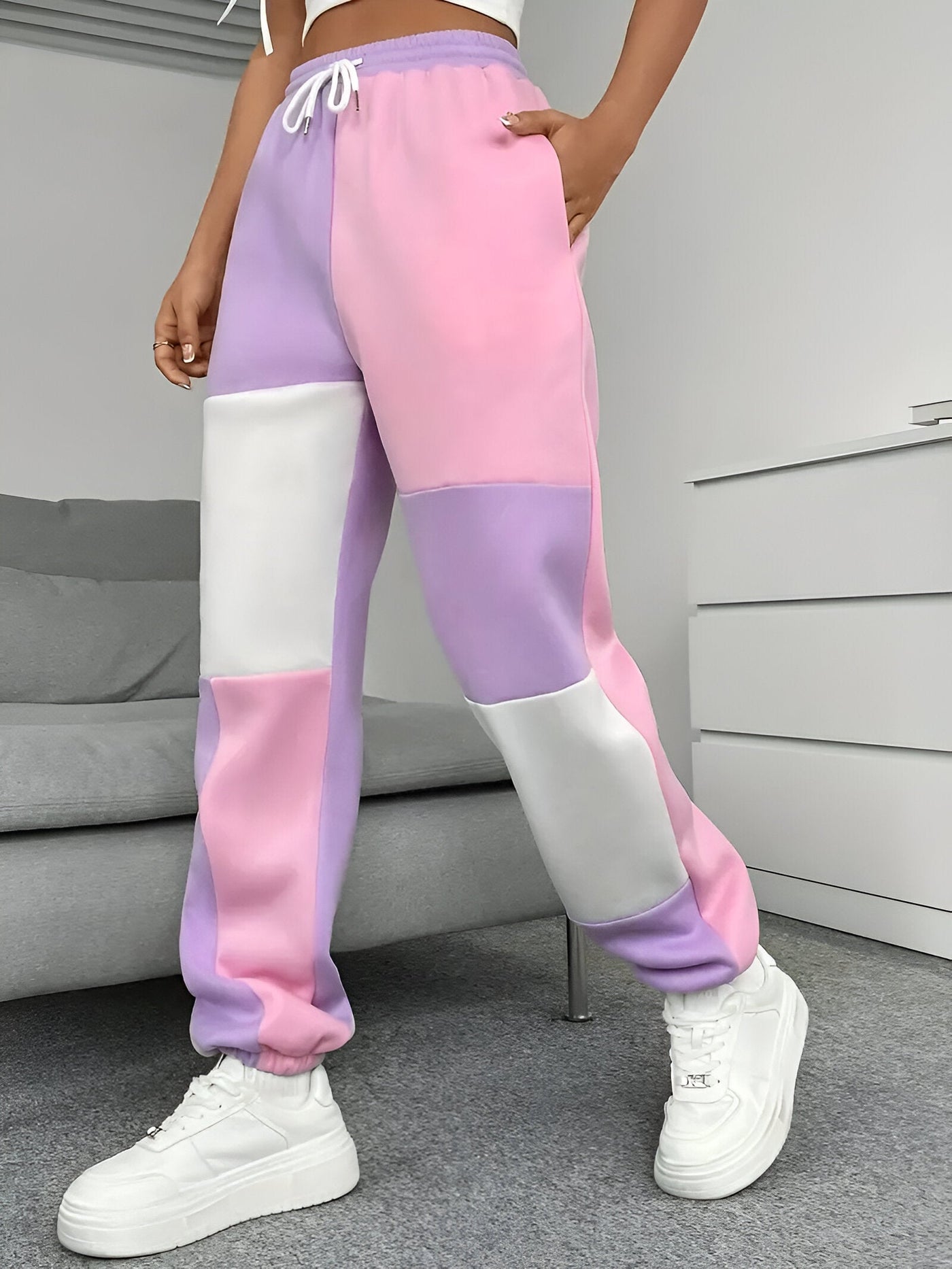 Nele | Color-Block Lockere Jogginghosen – Komfort trifft Stil