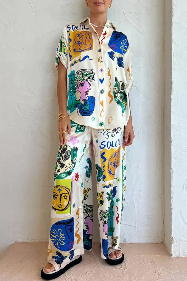 Jenny® | Lässiges zweiteiliges Set mit künstlerischem Graffiti-Print