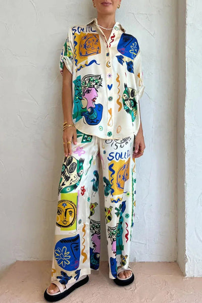 Jenny® | Lässiges zweiteiliges Set mit künstlerischem Graffiti-Print