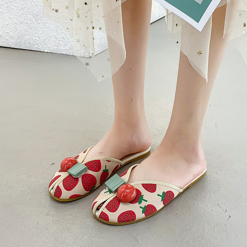 Joanne – Flache Damen-Strandslipper mit Kirschzehenkappe