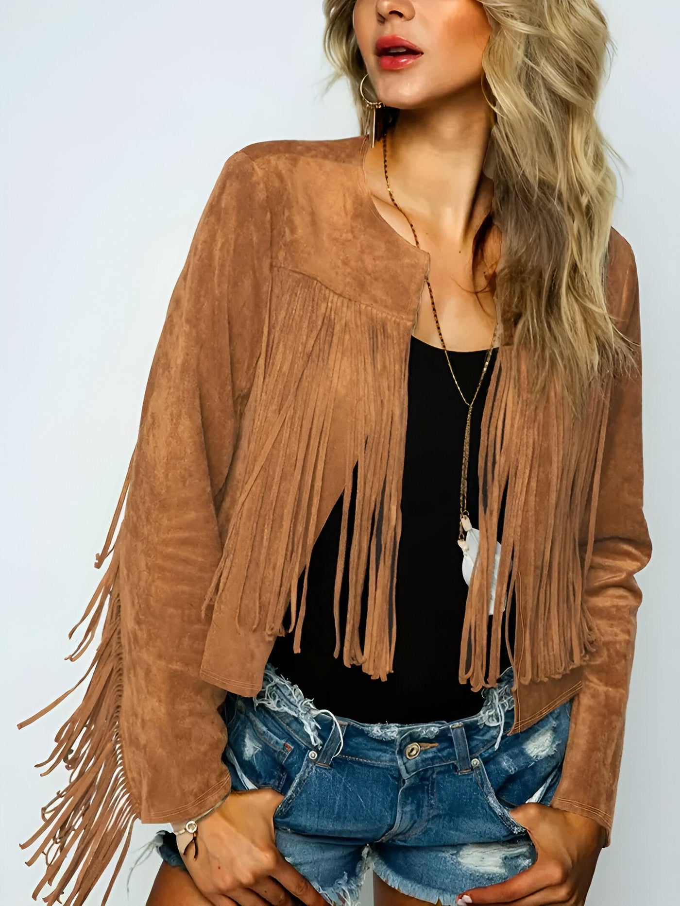 Florin | Suede-Look Fransenjacke