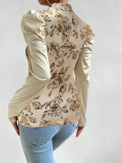 Idalie | Bluse mit Floral Print und Stehkragen