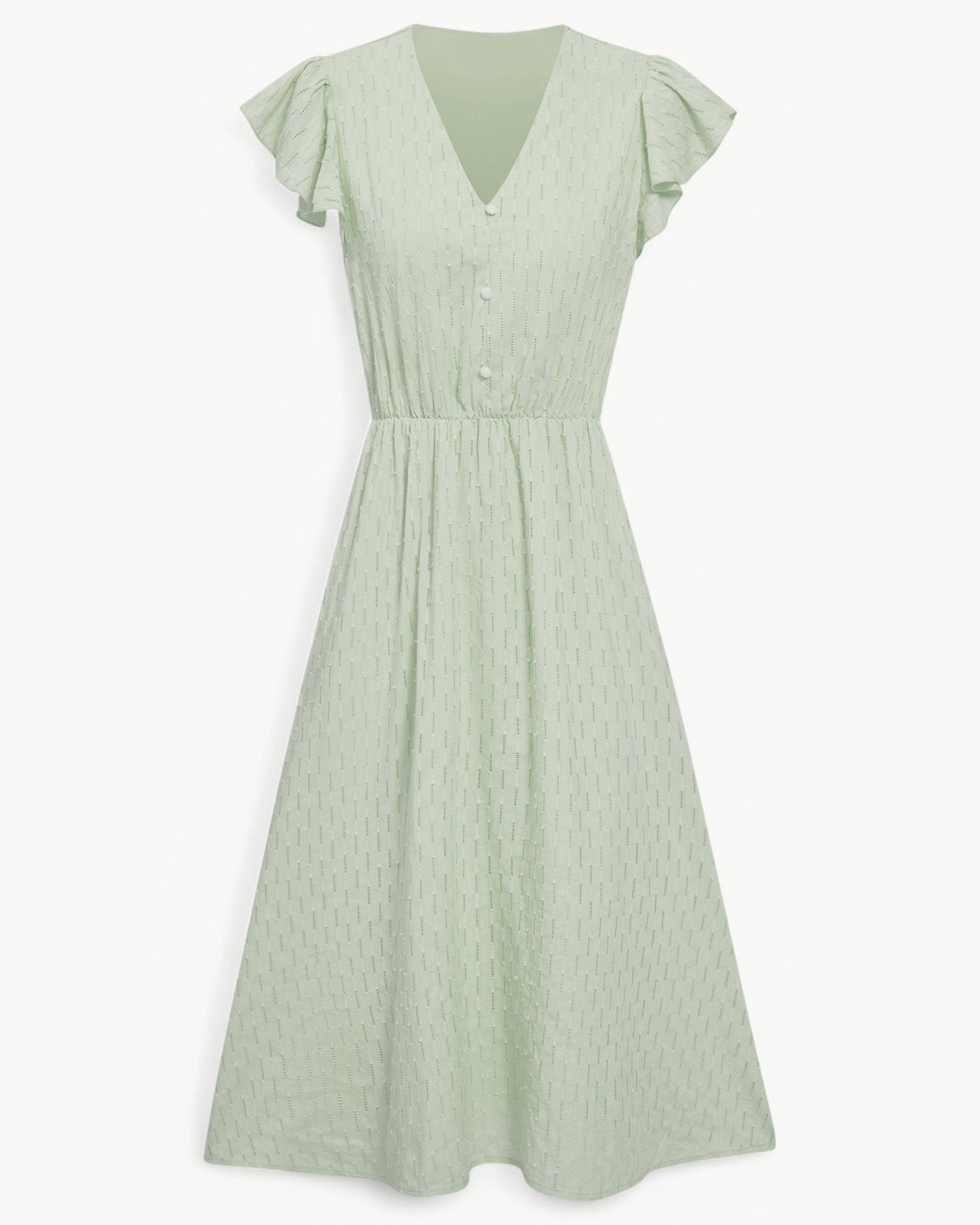 Lara™ | Kleid mit V-Ausschnitt und Rüschenärmeln