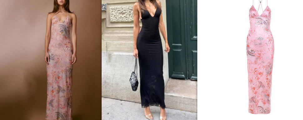 Phoebe – Sexy Slim Kleid mit floralem Druck und Spaghetti-Trägern