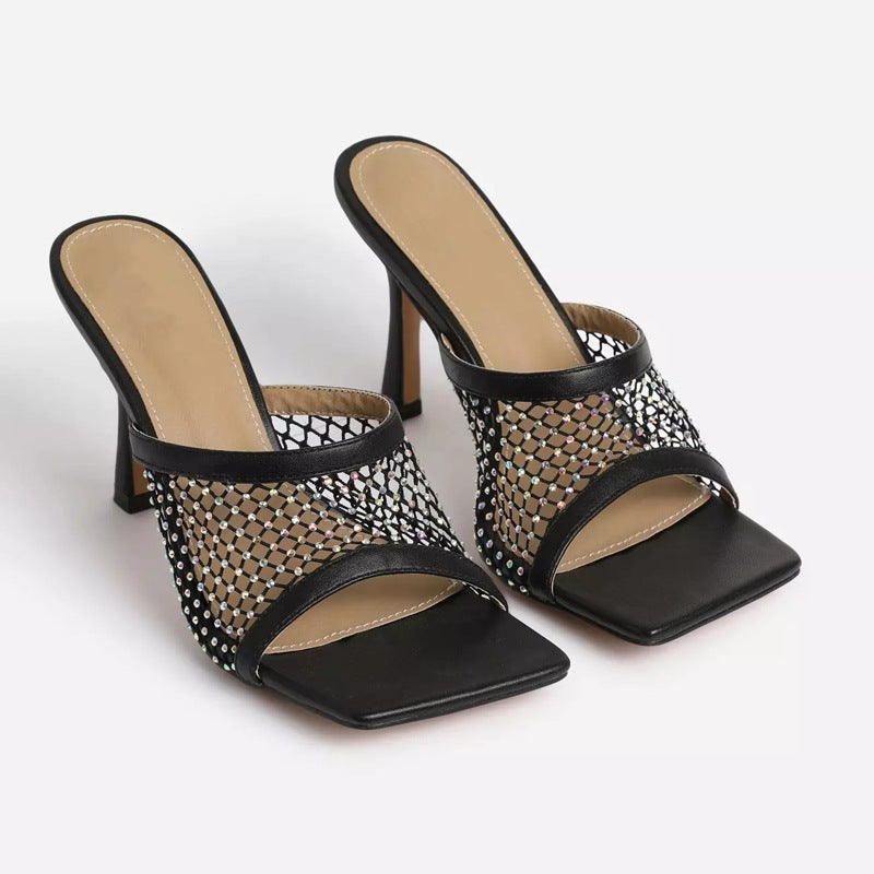 Carly – Mesh High Heels mit Rhinestones