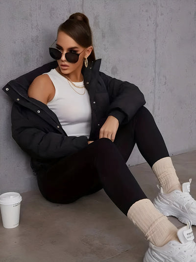 Dana | Ribbed Collar Puffer Jacket