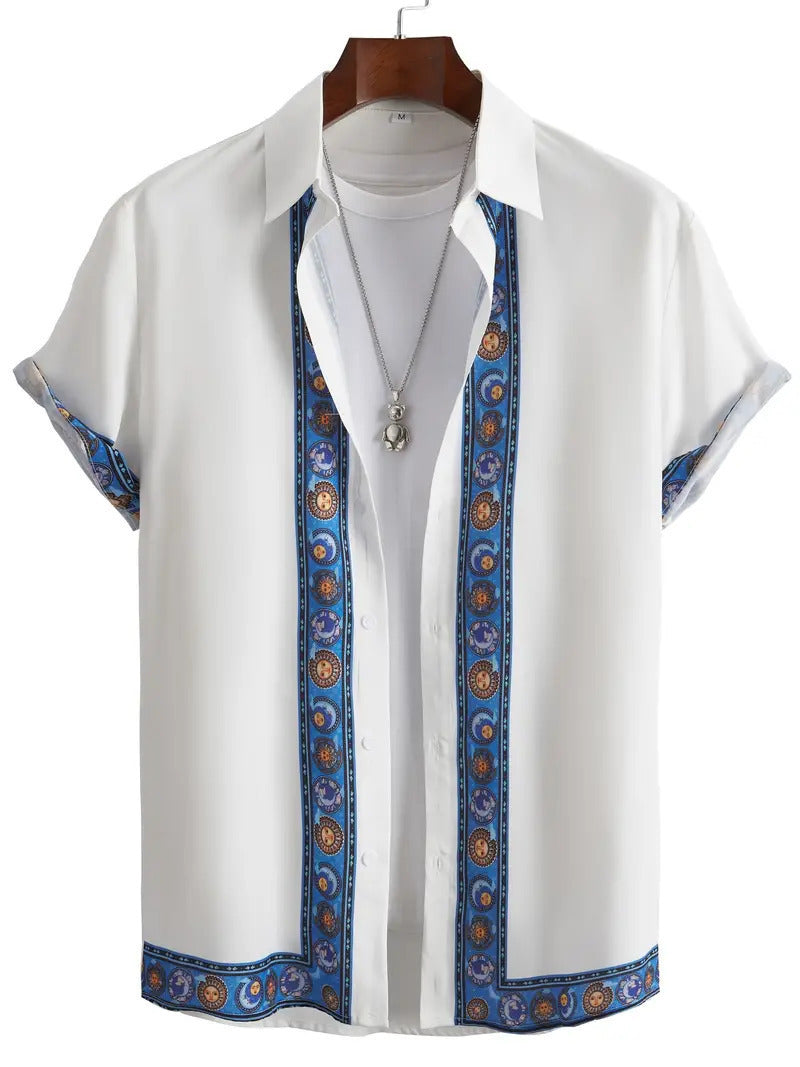 Mark – Lässiges Geometrisches Kurzarmhemd für Herren