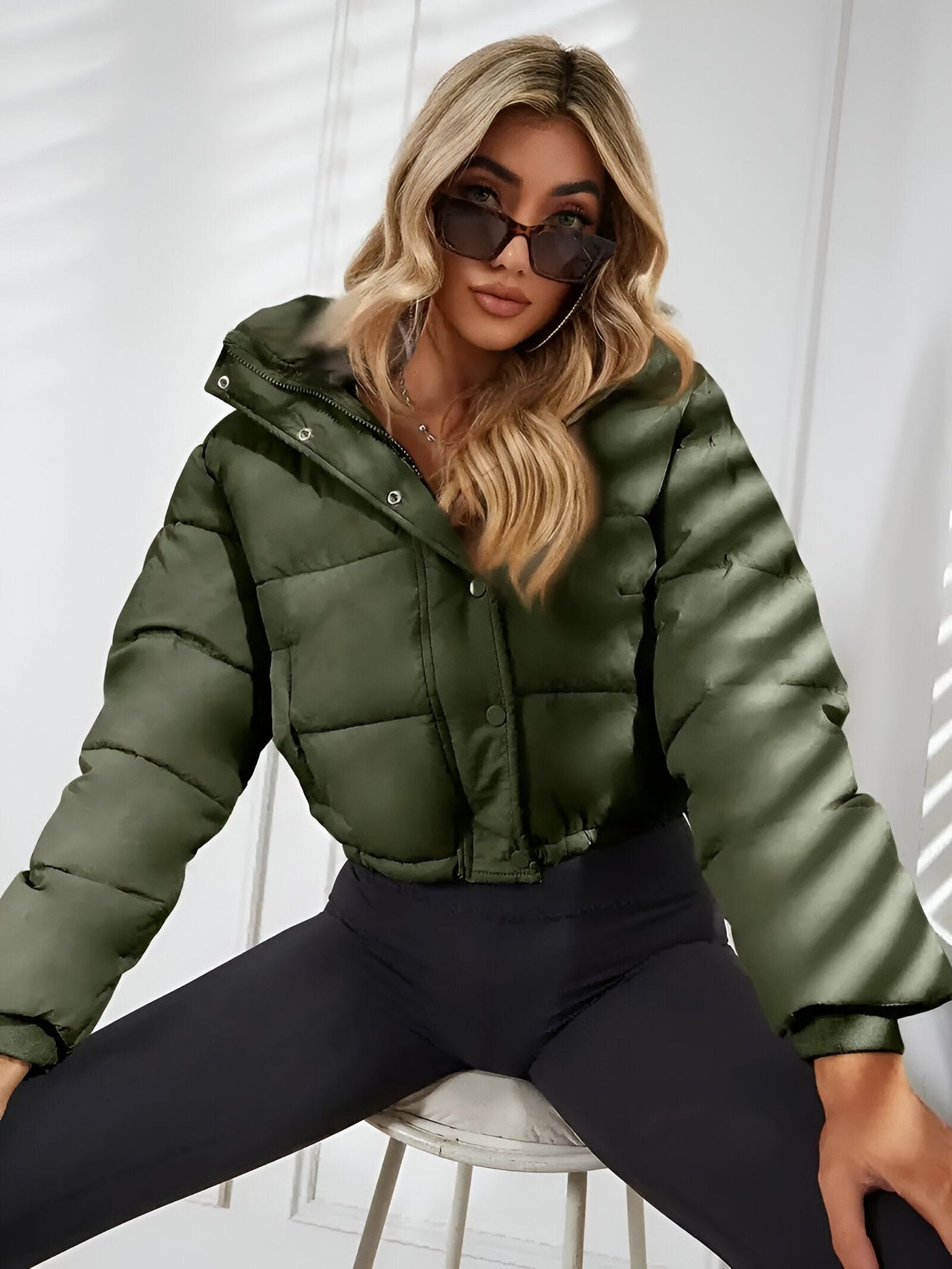 Dana | Ribbed Collar Puffer Jacket