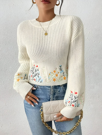 Icelynn | Eleganter Floral Strickpullover