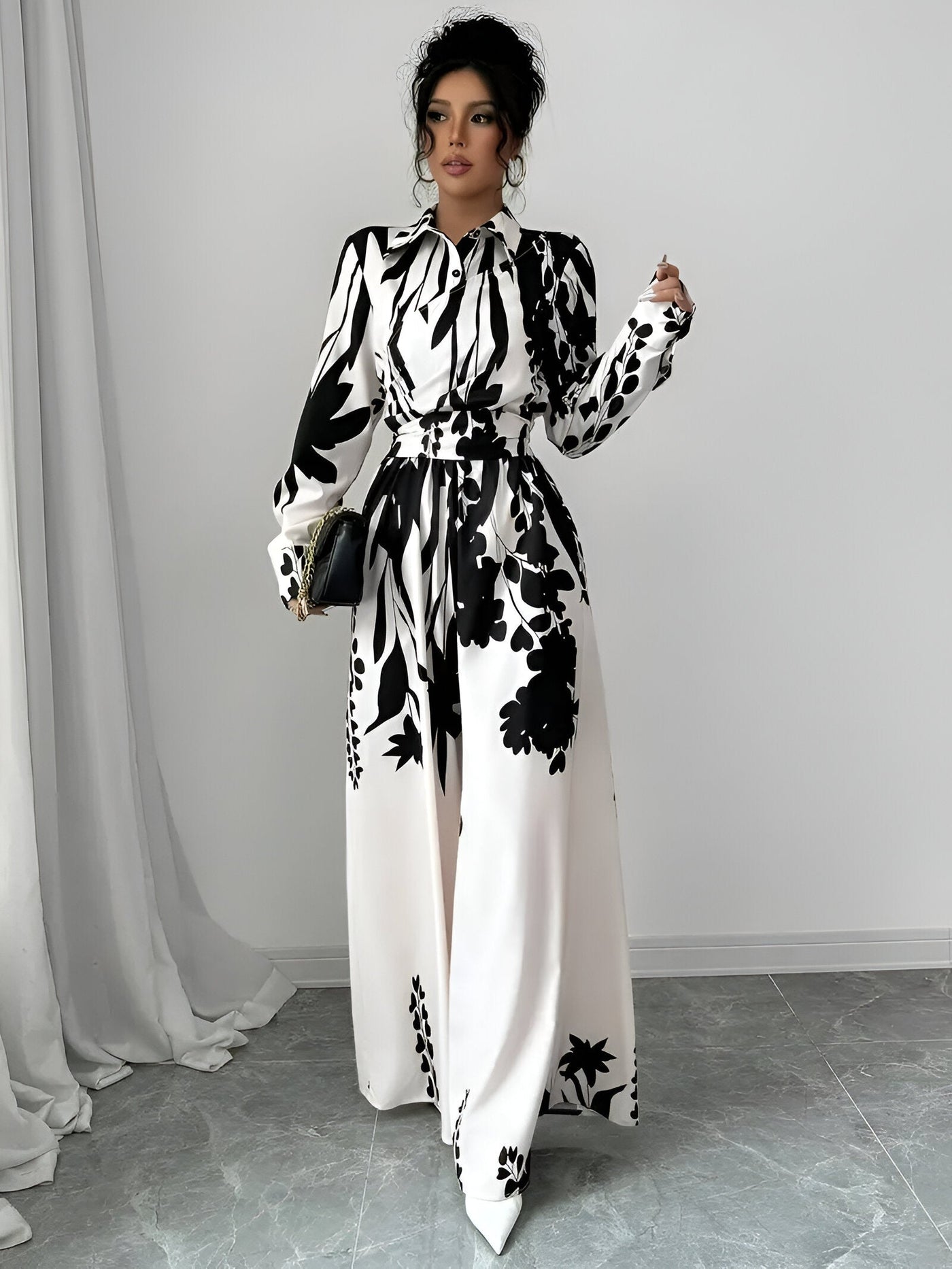 Leopoldine  | Jumpsuit mit langen Ärmeln und Gürtel