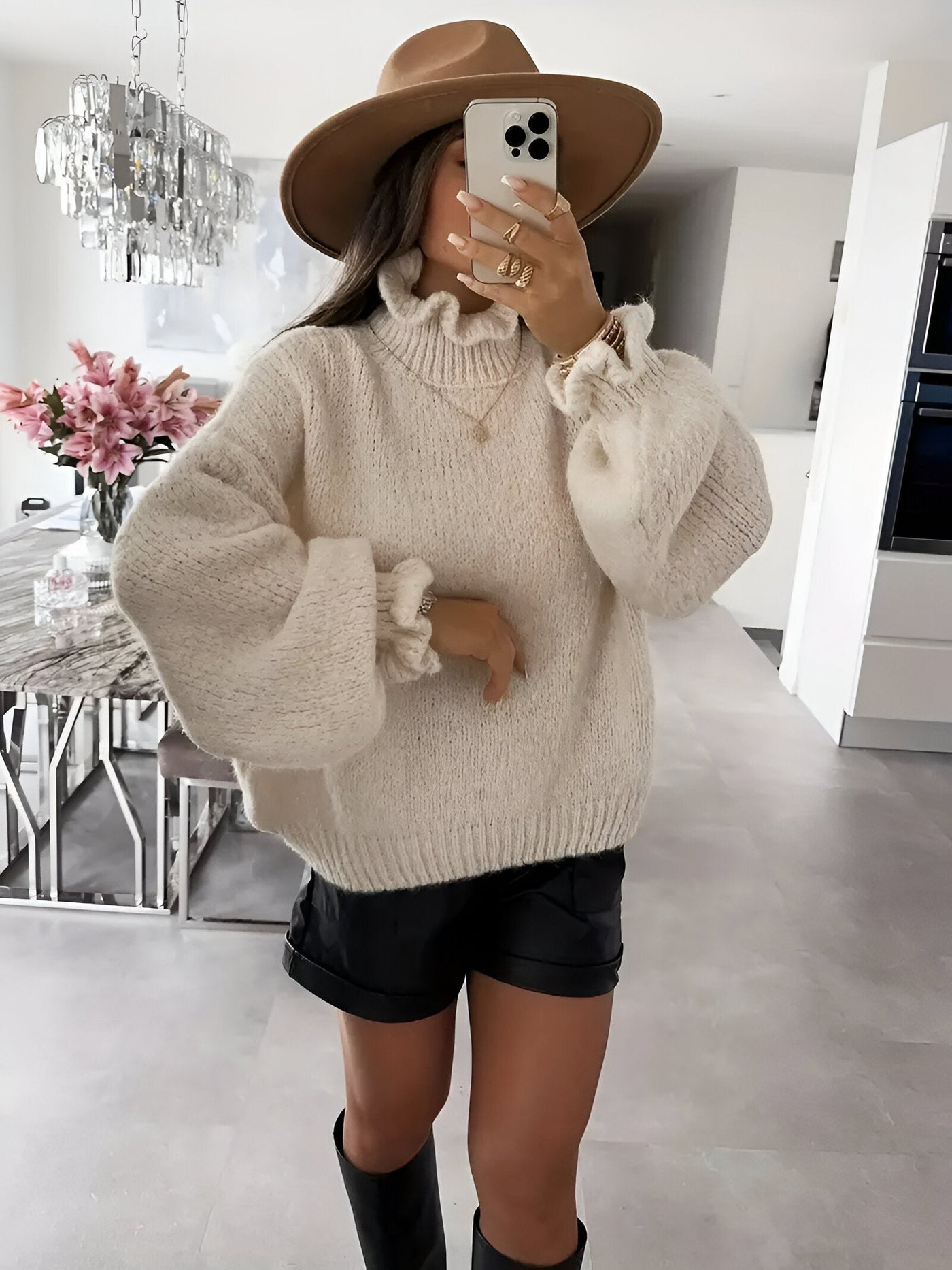 Ursula | Gemütlicher & Eleganter Pullover mit hohem Kragen
