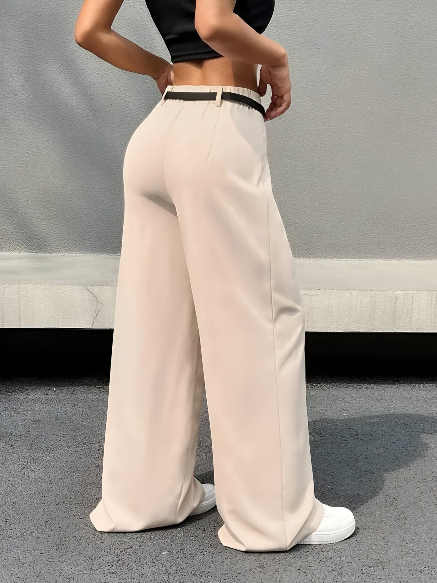 Irina | Elegante Hochtaillierte Plissierte Weite-Hosen