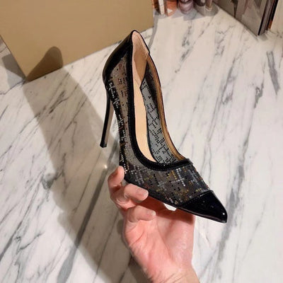 Charlotte – Sexy Mesh Stilettos mit Spitzem Zeh