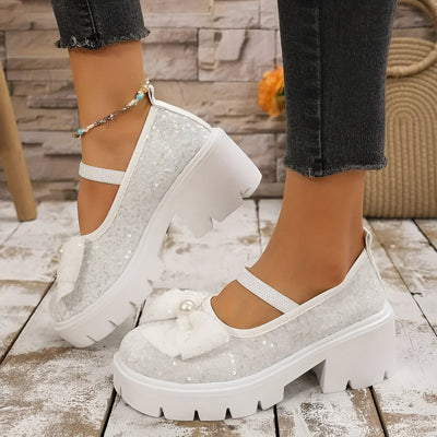 Lina | Schicke Damen Loafers mit Perle und Schleife