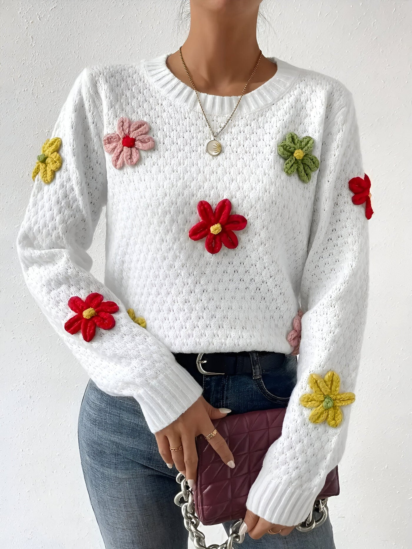 Rilla | Eleganter Pullover mit Blumenmuster