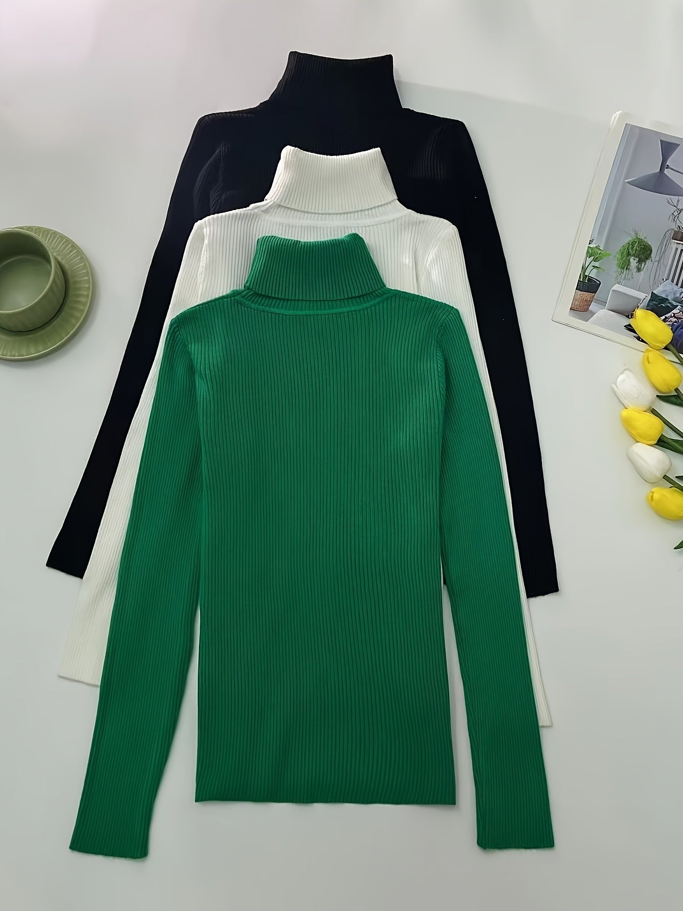 Eleganter Rollkragenpullover – Klassischer Langarm-Style