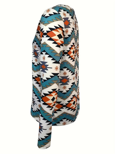 Hannelore | Stylishes Langarmshirt mit Geometrischem Print