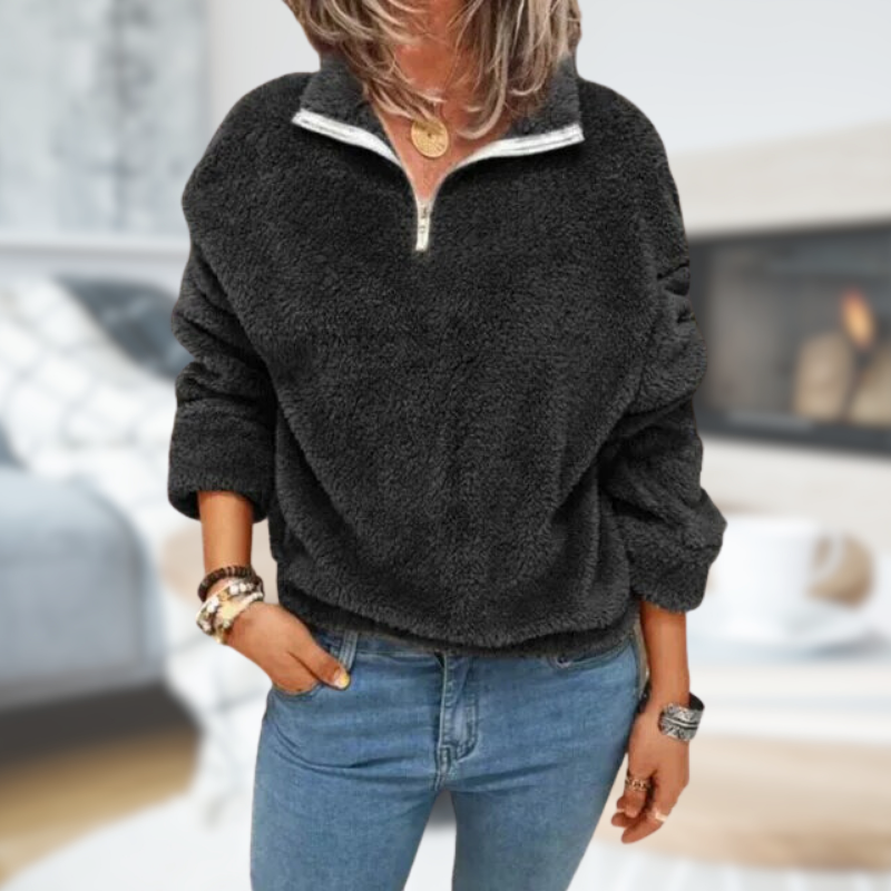 Dicker Plüsch-Winterpullover für Frauen