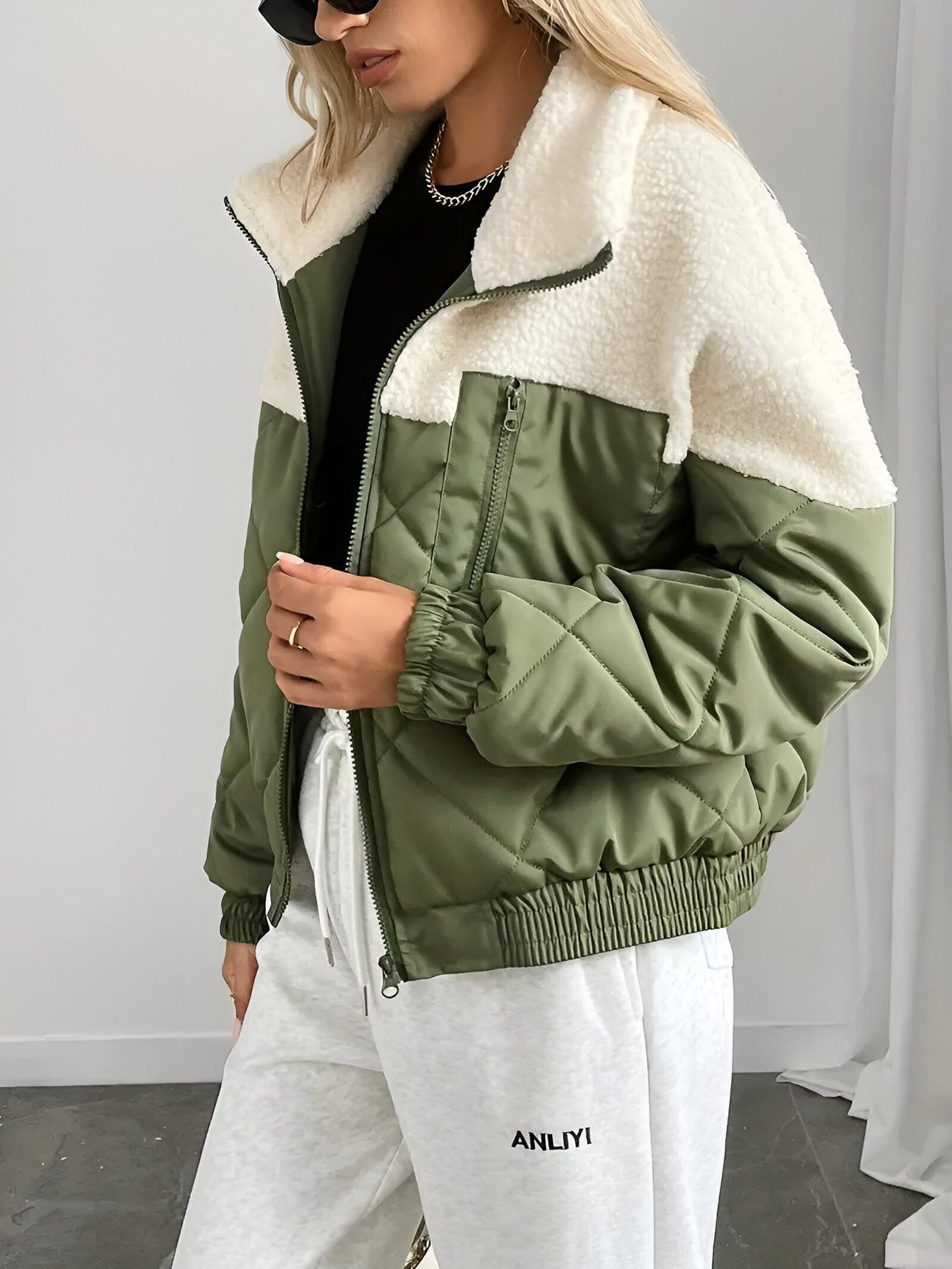 Deliza | Farbblock Reißverschlussjacke