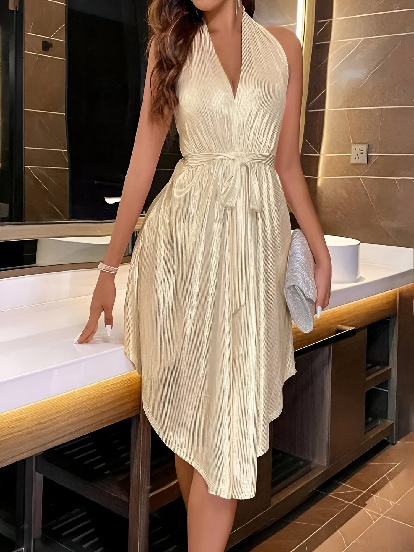 Heloise | Damen V-Ausschnitt Blusenkleid