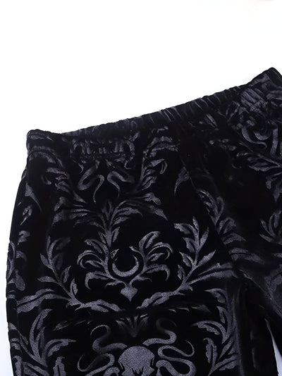 Bianca | Elegante Gothic Floral Schlaghosen