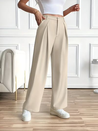 Edeltraud | Elegante Gerade-Hose mit Falten und Taschen