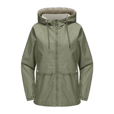 Trenchcoat mit Kapuze und Reißverschluss für Frauen