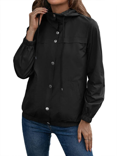 Outdoor-Regenjacke mit Kapuze für Frauen