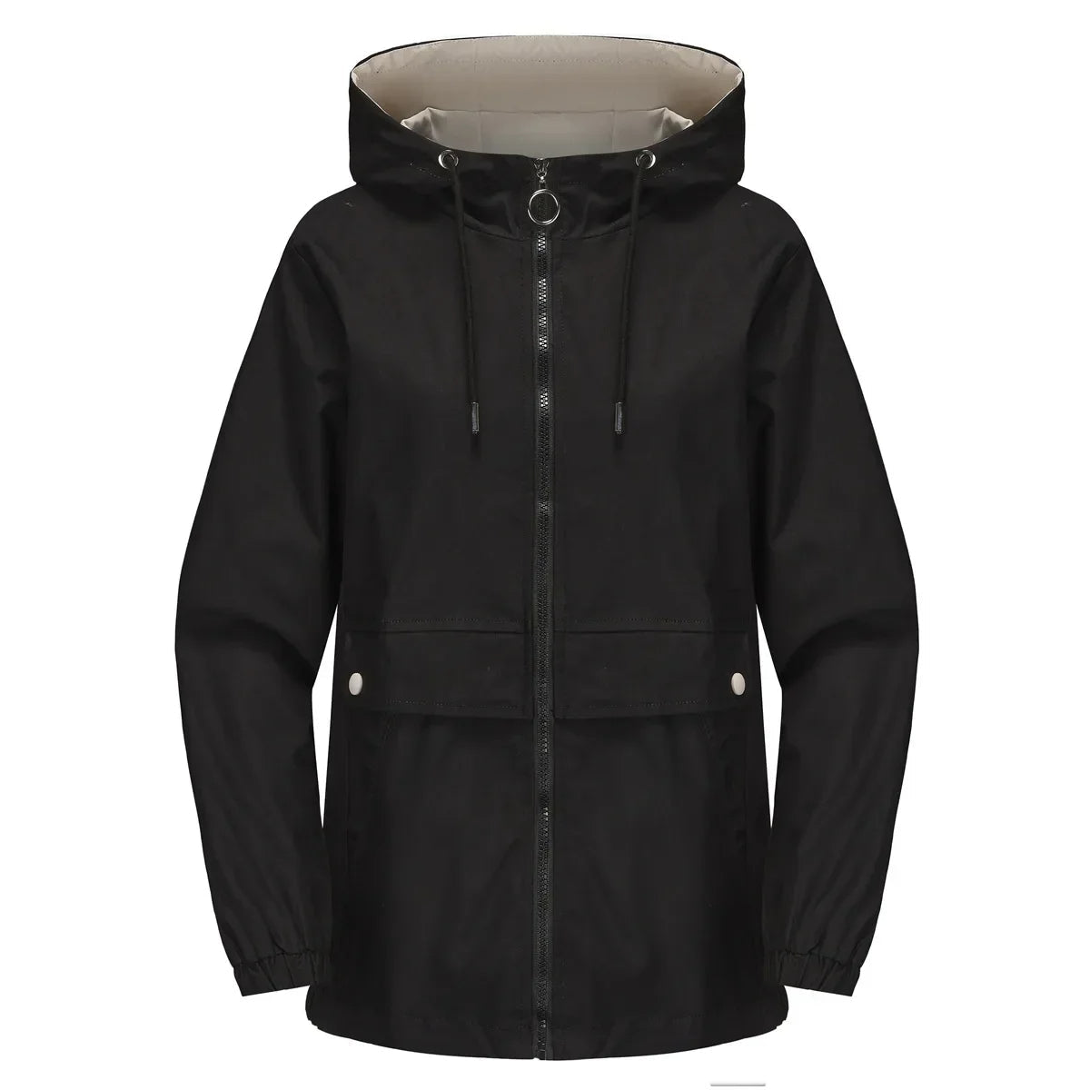 Trenchcoat mit Kapuze und Reißverschluss für Frauen