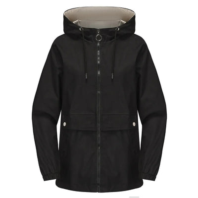 Trenchcoat mit Kapuze und Reißverschluss für Frauen