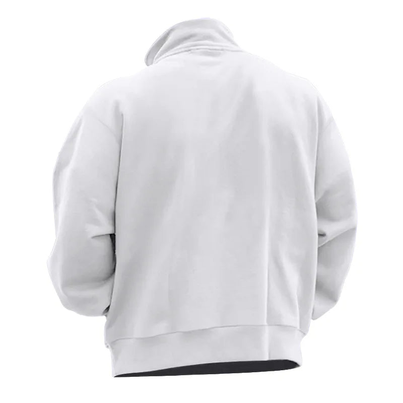 Halbreißverschluss-Pullover aus Samt für Herren