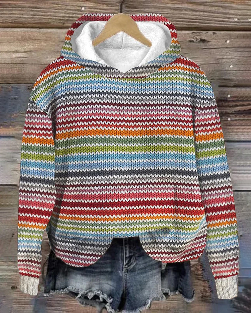 Regenbogenfarbener Pulli für Frauen
