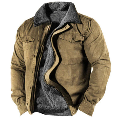 Klassische Westernjacke Khaki - Elias