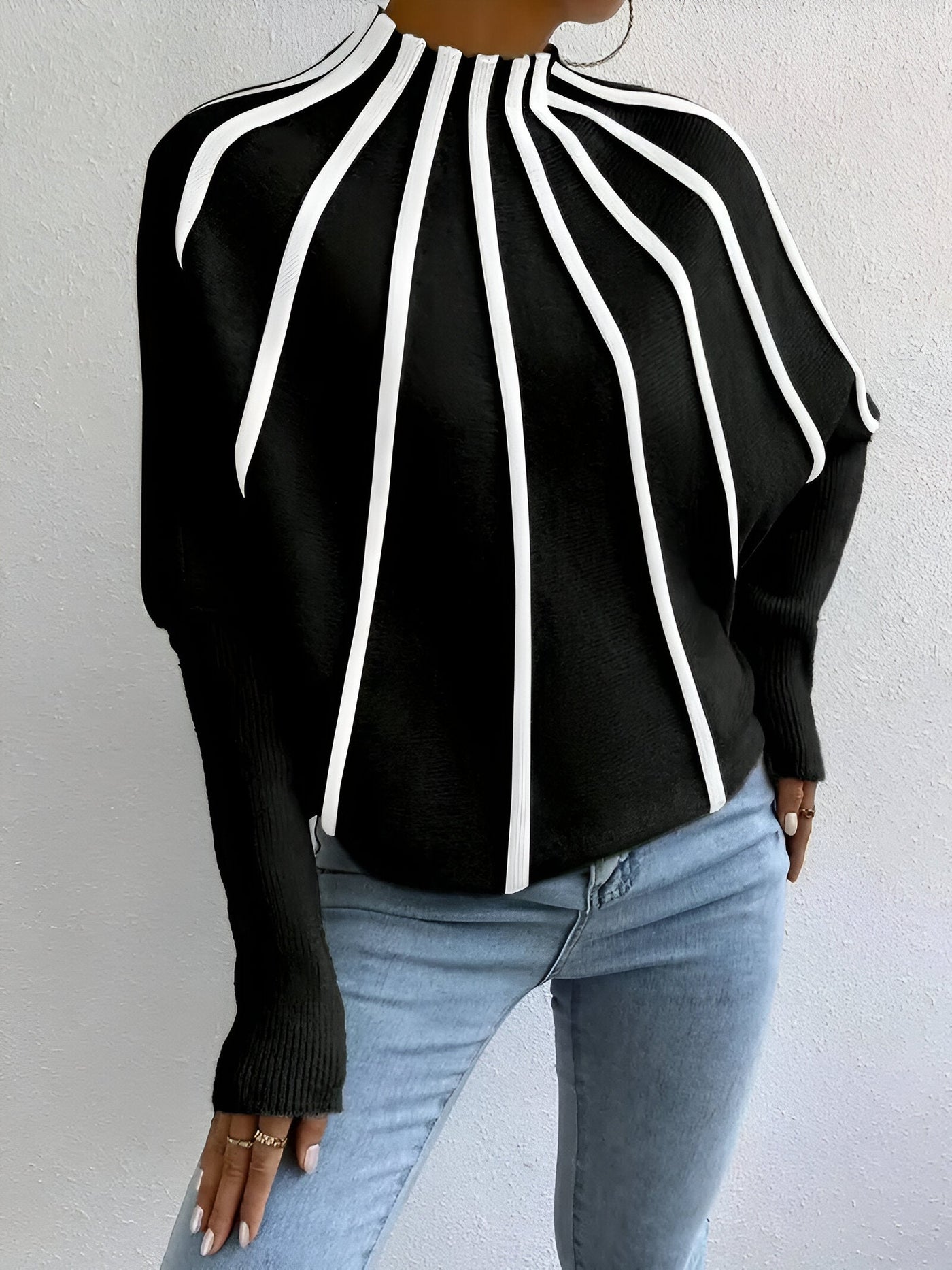 Idaia | Stylischer Gestreifter Rollkragenpullover
