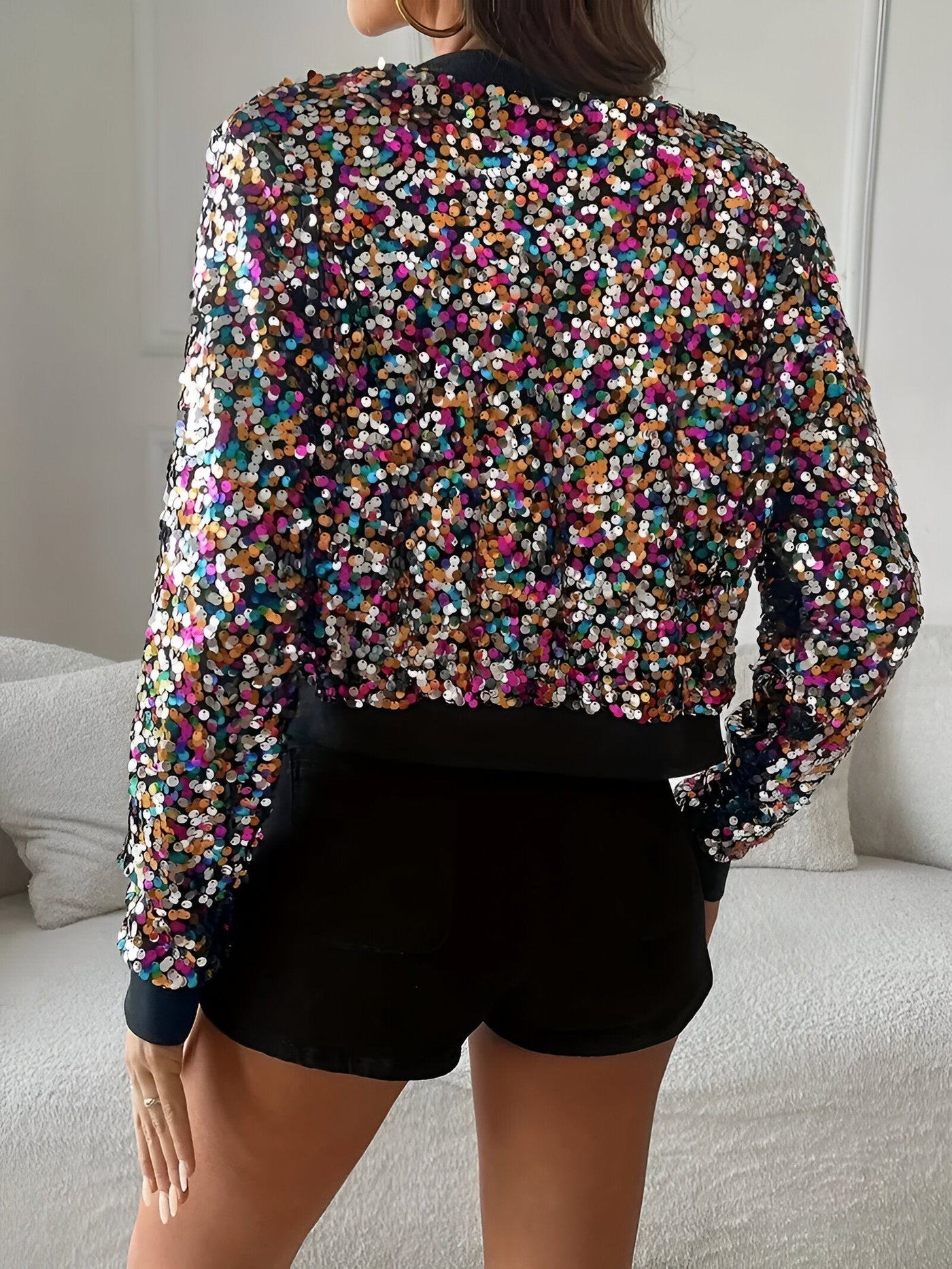 Halva | Polka Dot Pailletten Bomberjacke