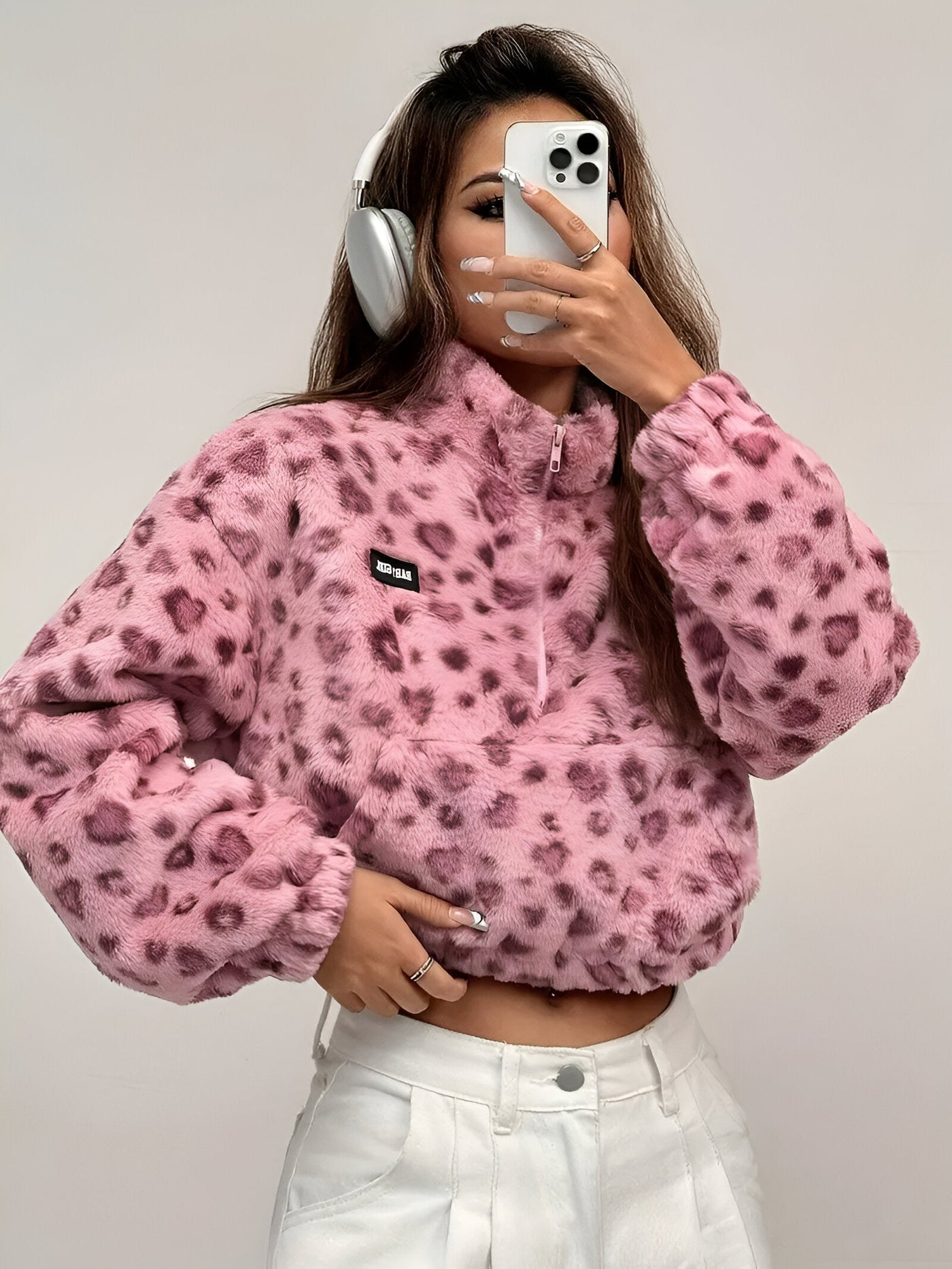 Brinna| Kuschelige Leopard Print Jacke