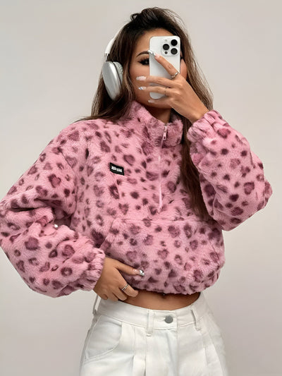 Brinna| Kuschelige Leopard Print Jacke