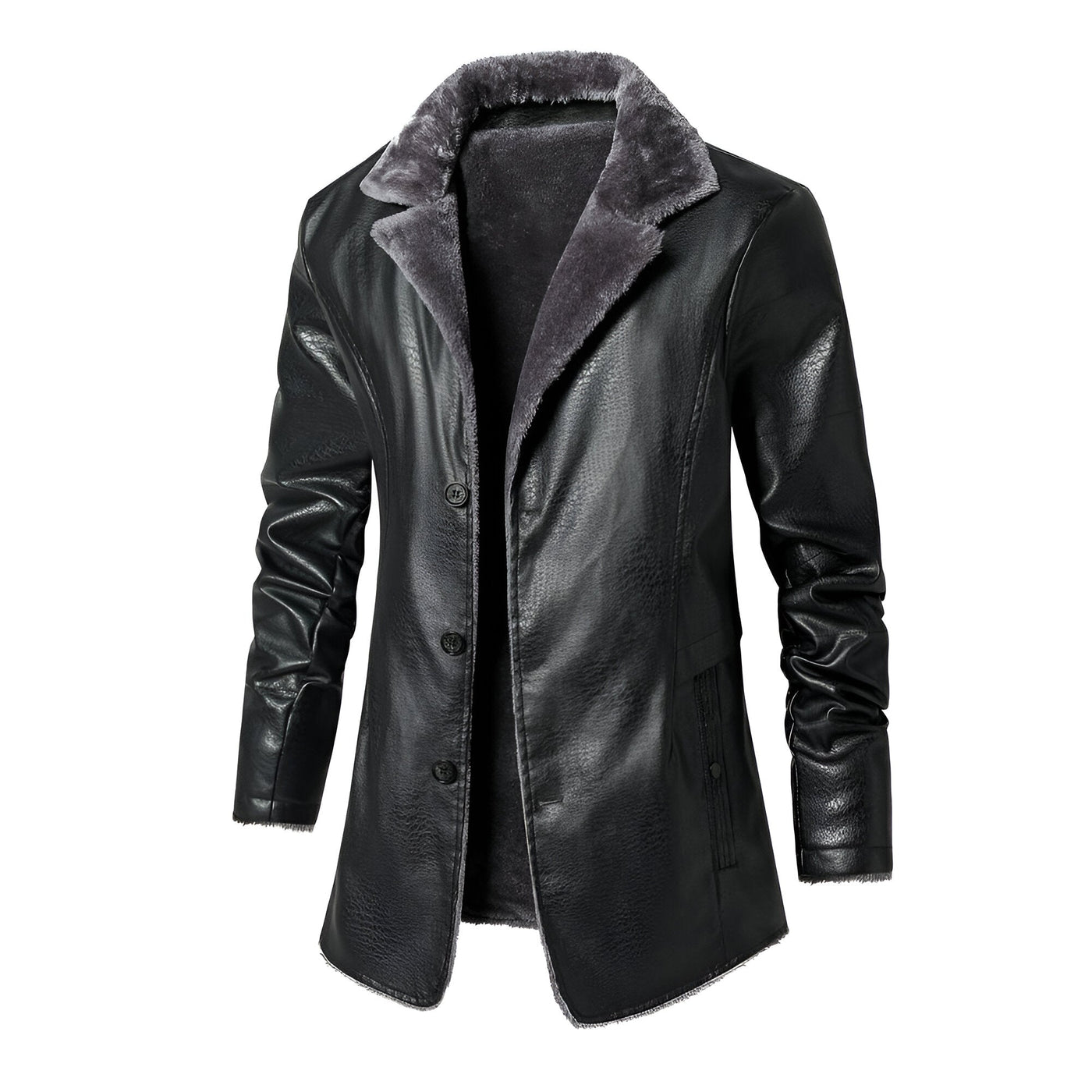 Klaus | Luxuriöse Mittel-Lange Lederjacke