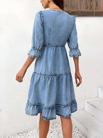 Ketura| Elegantes Sommer-Denim-Kleid
