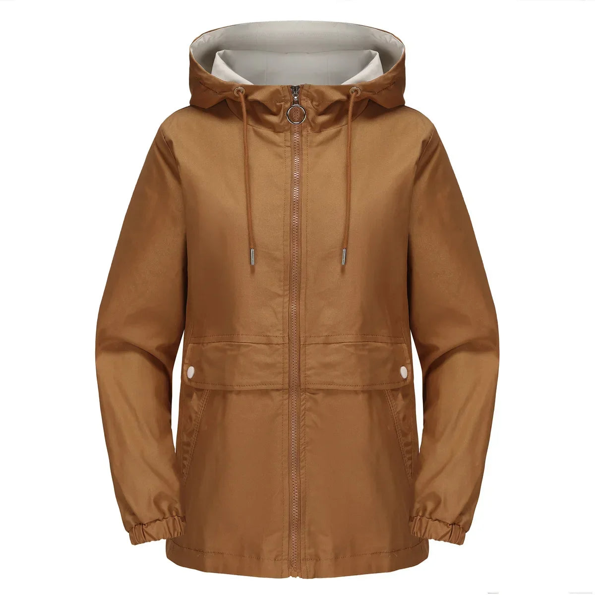 Trenchcoat mit Kapuze und Reißverschluss für Frauen