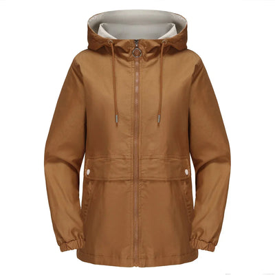 Trenchcoat mit Kapuze und Reißverschluss für Frauen