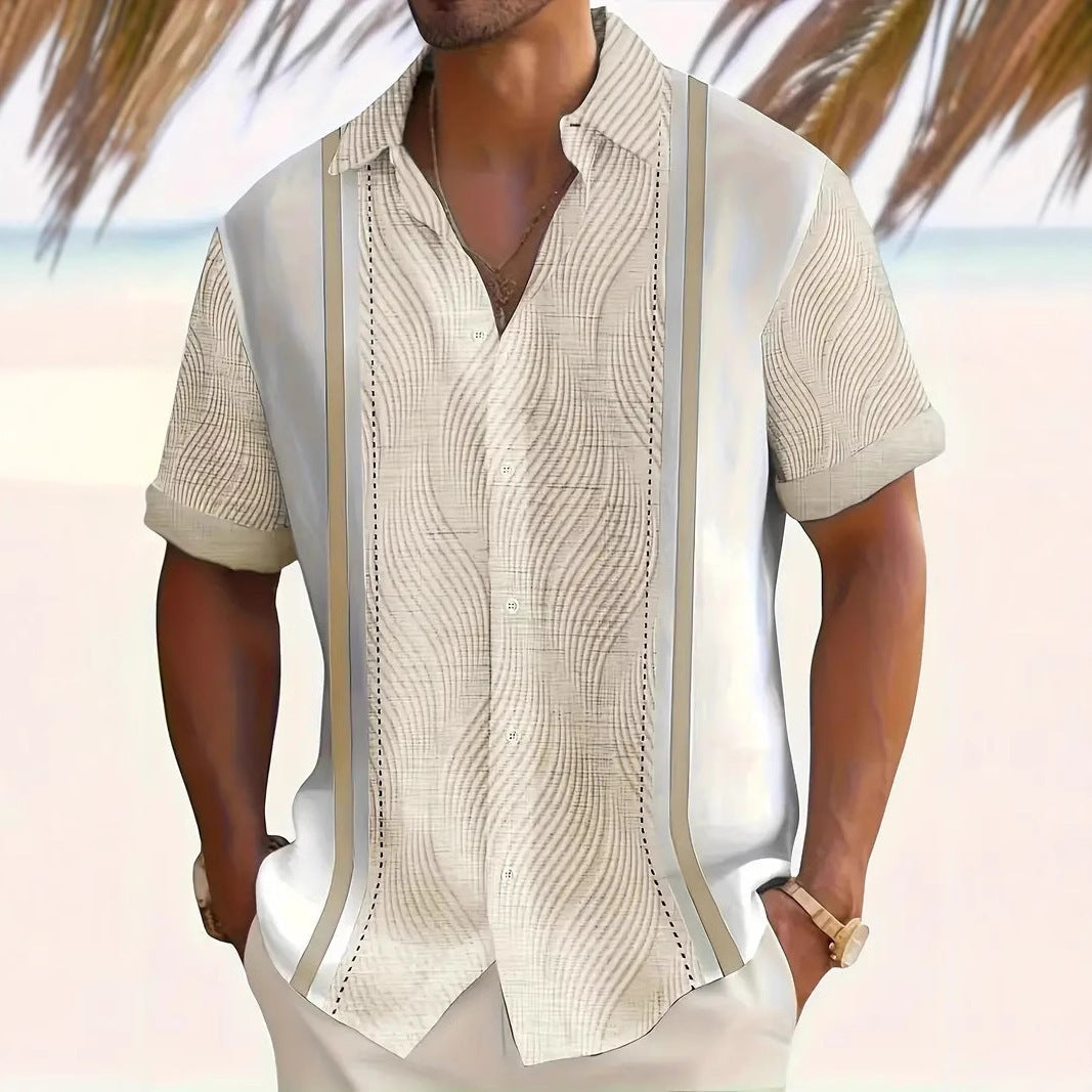 Mark – Lässiges Geometrisches Kurzarmhemd für Herren