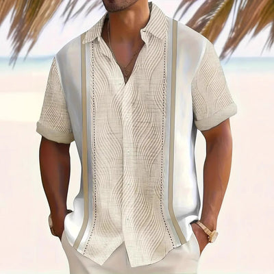 Mark – Lässiges Geometrisches Kurzarmhemd für Herren