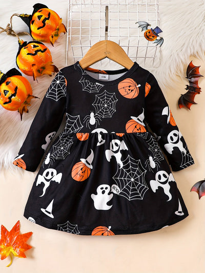 Halloween-Kleid für Baby Mädchen mit Print