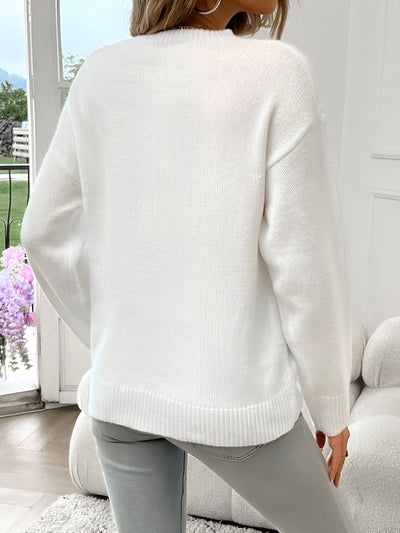 Livia – pullover mit rundhalsausschnitt und amerikanischer flagge