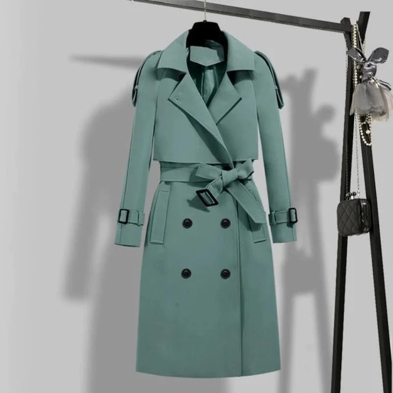 Schwarzer Trenchcoat mit Gürtel - Lena
