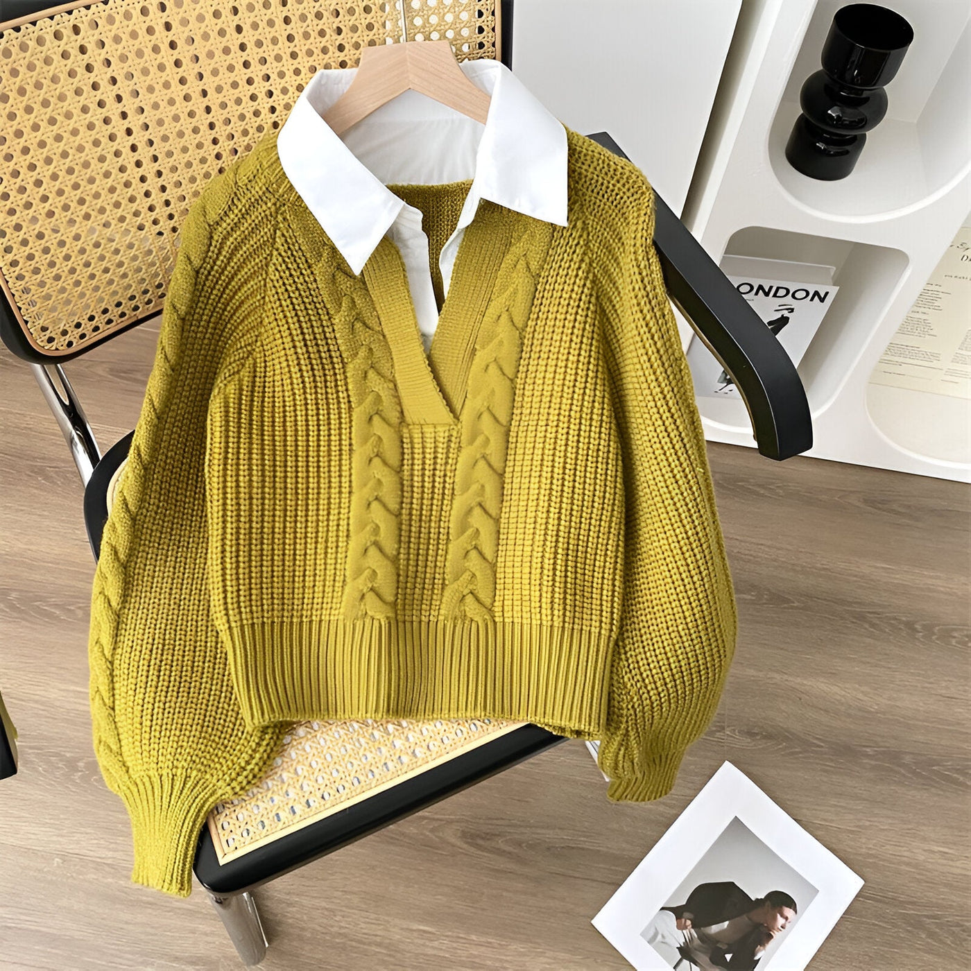 Wilhelmine | Japanische Lazy Retro Design mit zwei Pullover für Frauen