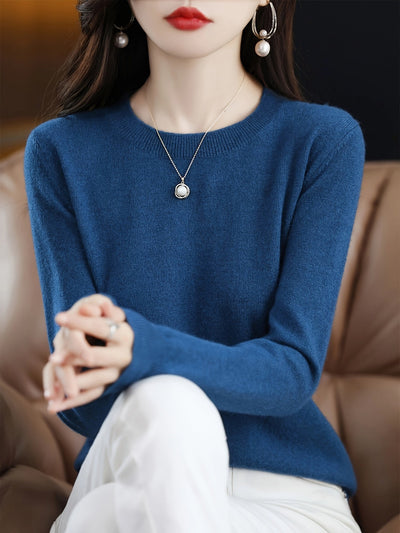 Lila Rundhalspullover – Sophia