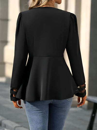 Dimple | Eleganter Blazer mit Mesh und Rüschen