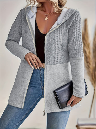 Graue Strickjacke mit Kapuze - Mila